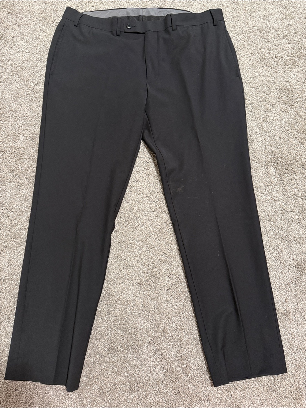 Calvin Klein Men's Black Dress Trousers - Flat Front
